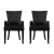Artiss Cayes Set of 2 Black Velvet Dining Chairs, French Provincial Style, 13cm Cushioned Seats, Rubber Wood Legs