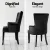 Artiss Cayes Set of 2 Black Velvet Dining Chairs, French Provincial Style, 13cm Cushioned Seats, Rubber Wood Legs