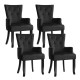 Artiss Cayes Black Velvet French Provincial Dining Chairs, 4-Pack – 54x62x96cm, Tufted Design, Rubber Wood Legs