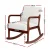 Artiss Corduroy Rocking Armchair, Beige, Rubber Wood Frame, 59x75x80cm, Modern Scandinavian Design, 150kg Capacity