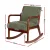 Artiss Rocking Armchair Nursing Chair Corduroy Green, Modern Scandinavian Design, Rubber Wood Frame, 59x75x80cm, 150kg