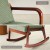 Artiss Rocking Armchair Nursing Chair Corduroy Green, Modern Scandinavian Design, Rubber Wood Frame, 59x75x80cm, 150kg