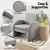 Artiss Bouclé Grey Armchair - Curved Arm, Pine Frame, 150kg Capacity, 75x76x87cm - Stylish Accent Chair for Home