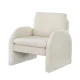 Artiss Bouclé White Armchair Accent Chair Lounge Tub Sofa, Curved Arm, Pine Wood, 75x76x87cm, 150kg Capacity