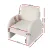 Artiss Bouclé White Armchair Accent Chair Lounge Tub Sofa, Curved Arm, Pine Wood, 75x76x87cm, 150kg Capacity