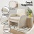 Artiss Bouclé White Armchair Accent Chair Lounge Tub Sofa, Curved Arm, Pine Wood, 75x76x87cm, 150kg Capacity