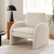 Artiss Bouclé White Armchair Accent Chair Lounge Tub Sofa, Curved Arm, Pine Wood, 75x76x87cm, 150kg Capacity