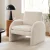 Artiss Bouclé White Armchair Accent Chair Lounge Tub Sofa, Curved Arm, Pine Wood, 75x76x87cm, 150kg Capacity