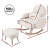 Artiss Bouclé Rocking Armchair and Ottoman Set White, Rubberwood Frame, Thick Foam, Waist Pillow, 150kg Capacity
