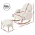 Artiss Bouclé Rocking Armchair and Ottoman Set White, Rubberwood Frame, Thick Foam, Waist Pillow, 150kg Capacity Artiss Bouclé Rocking Armchair and Ottoman Set White, Rubberwood Frame, Thick Foam, Waist Pillow, 150kg Capacity