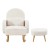 Artiss Bouclé Rocking Armchair and Ottoman Set White, Rubberwood Frame, Thick Foam, Waist Pillow, 150kg Capacity