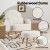 Artiss Bouclé Rocking Armchair and Ottoman Set White, Rubberwood Frame, Thick Foam, Waist Pillow, 150kg Capacity
