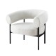 Artiss Armchair Accent Chair Boucle Fabric 80x65x72cm White Curved Design, Metal Frame, Extra Comfort, Easy Assembly