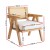 Artiss Velvet Armchair with Rattan Backrest, Rubberwood Frame, High Resilience Foam, 63x60x74.5cm, Easy Assembly