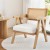 Artiss Velvet Armchair with Rattan Backrest, Rubberwood Frame, High Resilience Foam, 63x60x74.5cm, Easy Assembly