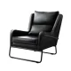 Artiss Black PU Leather Wingback Armchair – Elegant Accent Chair with Metal Frame, High Resilience Foam, 72x82x81cm