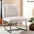 Artiss Accent Armchair Beige Faux Linen Upholstery, Metal Cross Leg, Modern Armless Chair, 64x66x75cm, 150kg