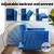 Artiss Velvet Armchair and Ottoman Set Blue, Adjustable Backrest, Tufted Upholstery, Pine Frame, Pillow Included