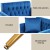 Artiss Velvet Armchair and Ottoman Set Blue, Adjustable Backrest, Tufted Upholstery, Pine Frame, Pillow Included