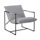 Artiss Grey Sling Armchair - Stylish and Comfortable Lounge Chair with High-Density Foam, Steel Frame, 78x78x70cm