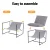 Artiss Grey Sling Armchair - Stylish and Comfortable Lounge Chair with High-Density Foam, Steel Frame, 78x78x70cm