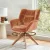 Artiss Velvet Swivel Armchair - 360° Rotation, Ergonomic Design, Soft Brown Upholstery, 66x69x84cm, Rubber Wood Legs