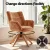 Artiss Velvet Swivel Armchair - 360° Rotation, Ergonomic Design, Soft Brown Upholstery, 66x69x84cm, Rubber Wood Legs