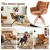 Artiss Velvet Swivel Armchair - 360° Rotation, Ergonomic Design, Soft Brown Upholstery, 66x69x84cm, Rubber Wood Legs