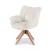 Artiss Velvet Swivel Armchair in White - 360° Swivel, Ergonomic Design, Rubber Wood Legs, 66x69x84cm, 110kg Capacity