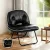 Artiss 2-in-1 Foldable Armchair Lounge in Black Leather, Portable and Cat-Scratch Resistant with 100kg Capacity, 63cm