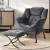 Artiss Velvet Grey Armchair & Ottoman Set - Premium Upholstery, Sturdy Metal Frame, 150kg Capacity, Easy Assembly
