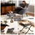 Artiss Velvet Grey Armchair & Ottoman Set - Premium Upholstery, Sturdy Metal Frame, 150kg Capacity, Easy Assembly