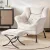 Artiss Velvet White Armchair & Ottoman Set - Premium Comfort, Sturdy Metal Frame, Ergonomic Design, Easy Assembly