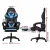 Artiss 6-Point Massage Gaming Office Chair Cyan Blue, PU Leather, 7 LED Colours, Reclining, Footrest, 150kg Capacity