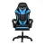 Artiss 6-Point Massage Gaming Office Chair Cyan Blue, PU Leather, 7 LED Colours, Reclining, Footrest, 150kg Capacity