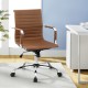 Artiss Office Chair Brown PU Leather Mid Back Conference Chair with 360° Swivel, Height Tilt Adjust, Chrome Base Artiss Office Chair Brown PU Leather Mid Back Conference Chair with 360° Swivel, Height Tilt Adjust, Chrome Base