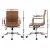 Artiss Office Chair Brown PU Leather Mid Back Conference Chair with 360° Swivel, Height Tilt Adjust, Chrome Base