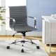Artiss Office Chair Grey PU Leather Mid Back Conference Chair with Chrome Base, Adjustable Height and Tilt, 360° Swivel Artiss Office Chair Grey PU Leather Mid Back Conference Chair with Chrome Base, Adjustable Height and Tilt, 360° Swivel