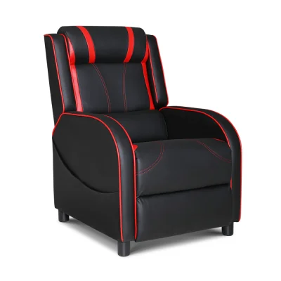 Artiss Gaming Recliner Chair, PU Leather, 66x83x104.5cm, Black, Ultimate Comfort for Long Gaming Sessions
