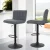 Artiss 4x Como Bar Stools - Vintage Grey Leather, Adjustable Height, 360° Swivel, High Back, Floor Protector
