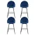Artiss Mesial 4x Velvet Bar Stools - Blue, Swivel Metal Legs, Luxurious Design, Elegant Comfort, Durable Quality