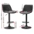 Artiss Rushal 4x Vintage Black Leather Bar Stools - Adjustable Gas Lift, 360° Swivel, Elegant Design