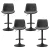 Artiss Rushal 4x Vintage Black Leather Bar Stools - Adjustable Gas Lift, 360° Swivel, Elegant Design