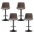 Artiss Rushal 4x Bar Stools - Vintage Brown Leather, Adjustable Gas Lift, 360° Swivel, Elegant Design, 1-Year Warranty