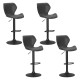 Artiss Frawley 4x Bar Stools - Vintage Black Leather, Gas Lift, 360° Swivel, Elegant & Durable Seating Solution