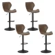 Artiss Frawley 4x Bar Stools - Vintage Leather, Adjustable Gas Lift, 360° Swivel, Brown, Timeless Elegance