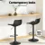 Artiss Fynn 4x Bar Stools - Black PU Leather, Padded Seat, Swivel, Adjustable Height, Chrome Base, 130kg Capacity