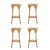 Artiss Bar Stools, Rattan Seat, Beechwood Frame, 65cm Height, Pine Finish, Set of 4, Classic Design, Easy Assembly