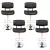 Artiss 4x Bar Stools Gas Lift Black PU Leather Seats, Wooden Structure, Chrome Steel Base, 96-117cm Height Adjustable Artiss 4x Bar Stools Gas Lift Black PU Leather Seats, Wooden Structure, Chrome Steel Base, 96-117cm Height Adjustable