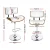 Artiss 4x Gas Lift Bar Stools, White PU Leather & Wooden Design, Chrome Finish, Adjustable Height, 130kg Capacity